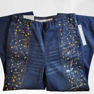 TinselTown Hi-Rise Pull On Flare - Hand Painted Jeans
